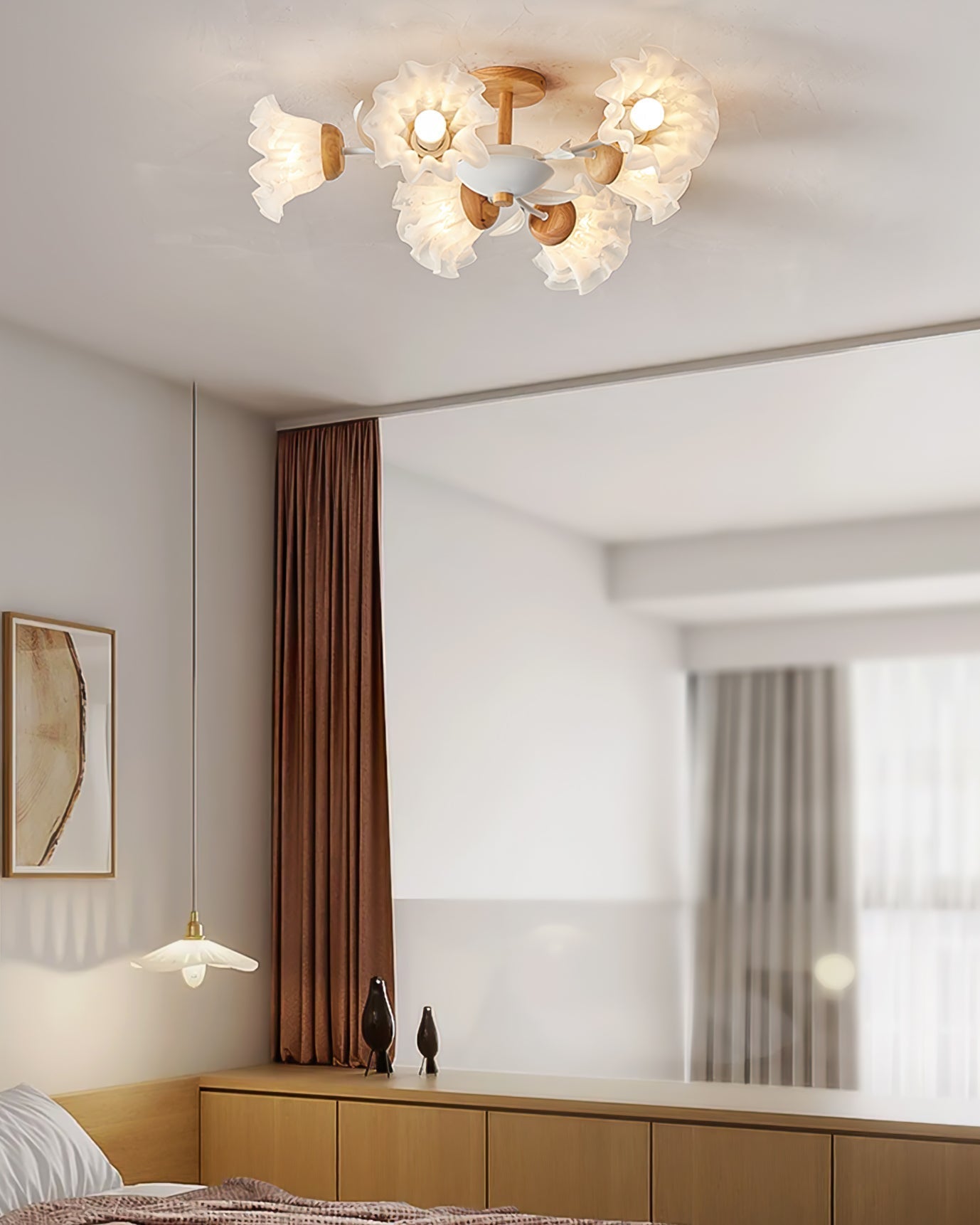 Lampe Plafonnier Floral Élégante - Design Moderne et Naturel pour Intérieur