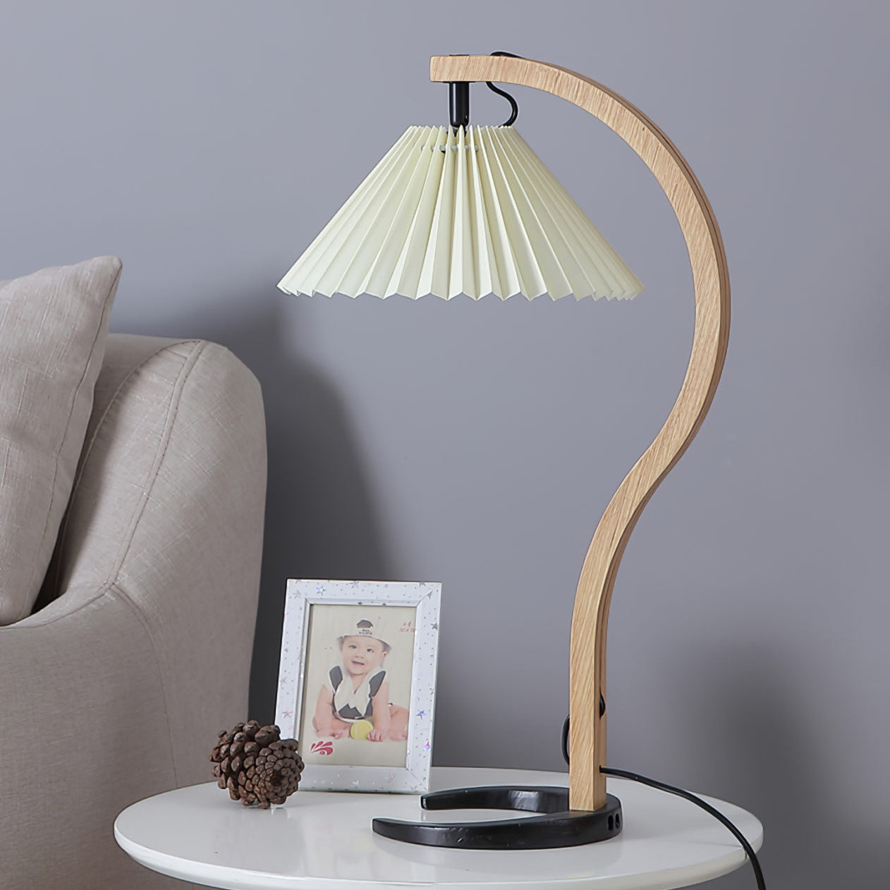 Lampe de Table en Bois Naturel - Éclairage Élégant et Ambiance Cosy