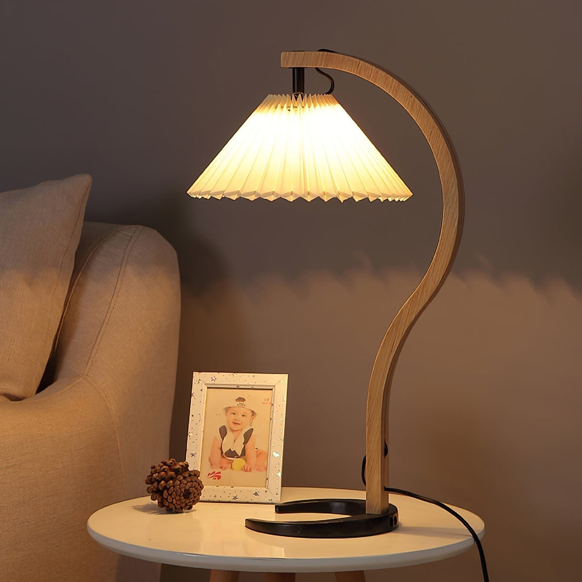 Lampe de Table en Bois Naturel - Éclairage Élégant et Ambiance Cosy