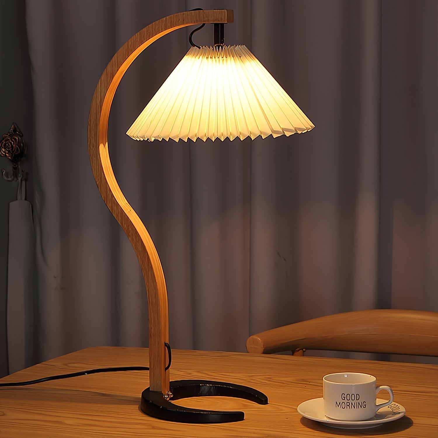 Lampe de Table en Bois Naturel - Éclairage Élégant et Ambiance Cosy