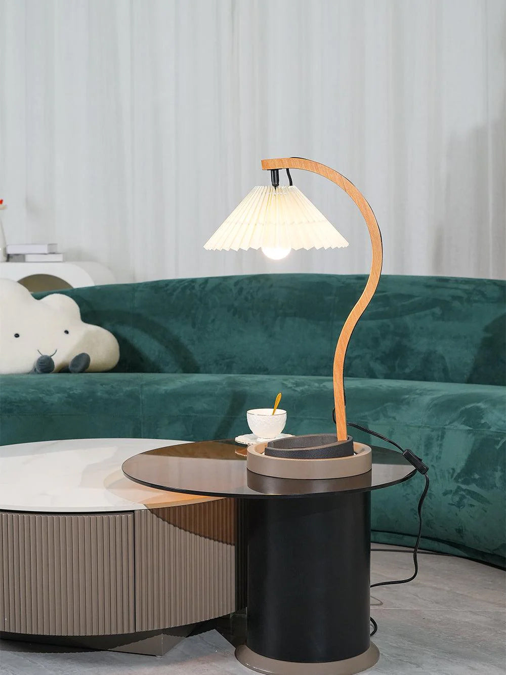 Lampe de Table en Bois Naturel - Éclairage Élégant et Ambiance Cosy