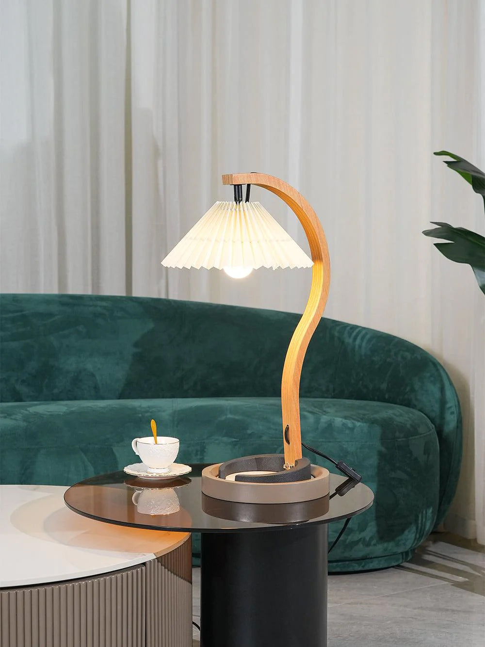 Lampe de Table en Bois Naturel - Éclairage Élégant et Ambiance Cosy