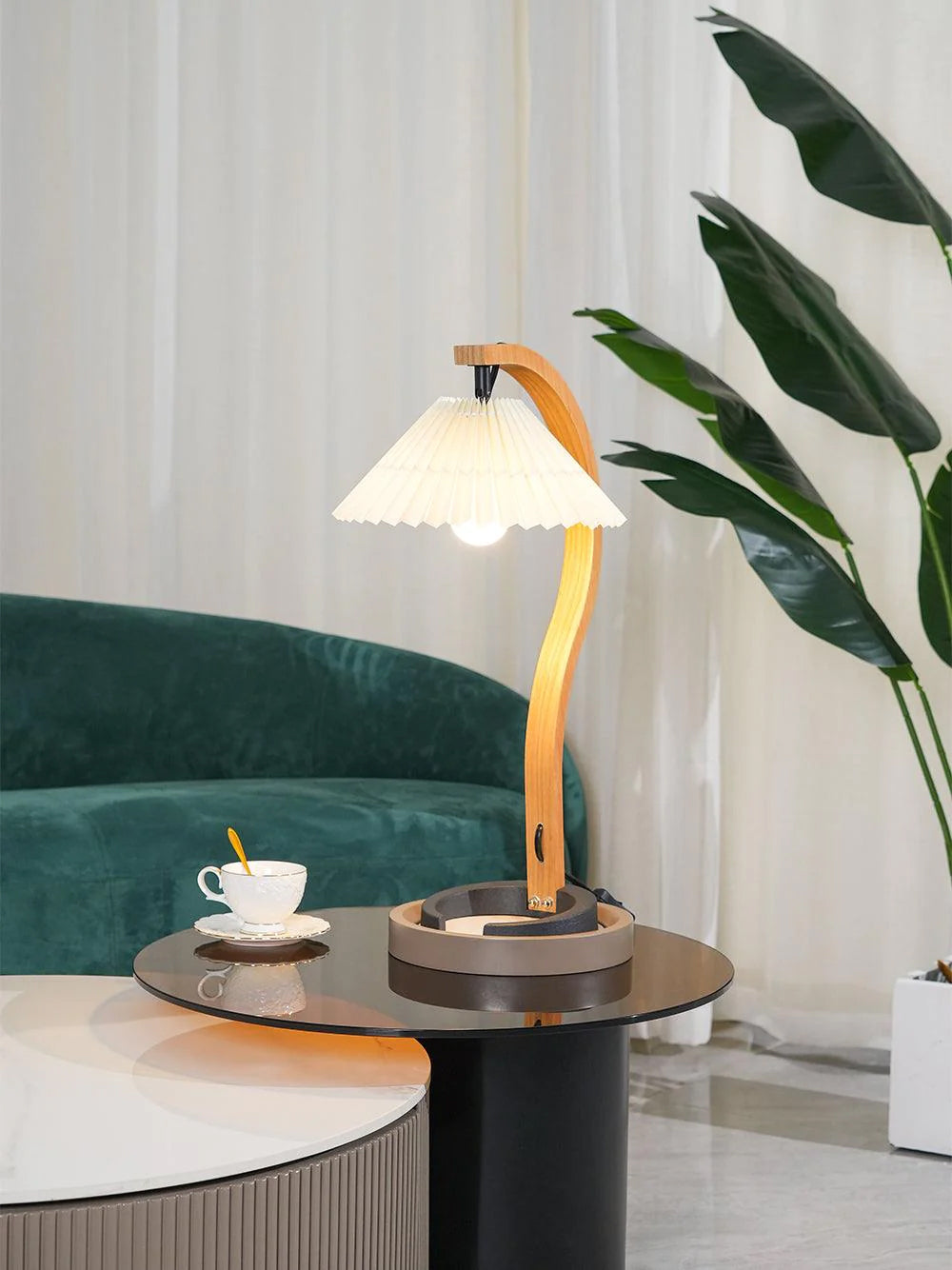 Lampe de Table en Bois Naturel - Éclairage Élégant et Ambiance Cosy