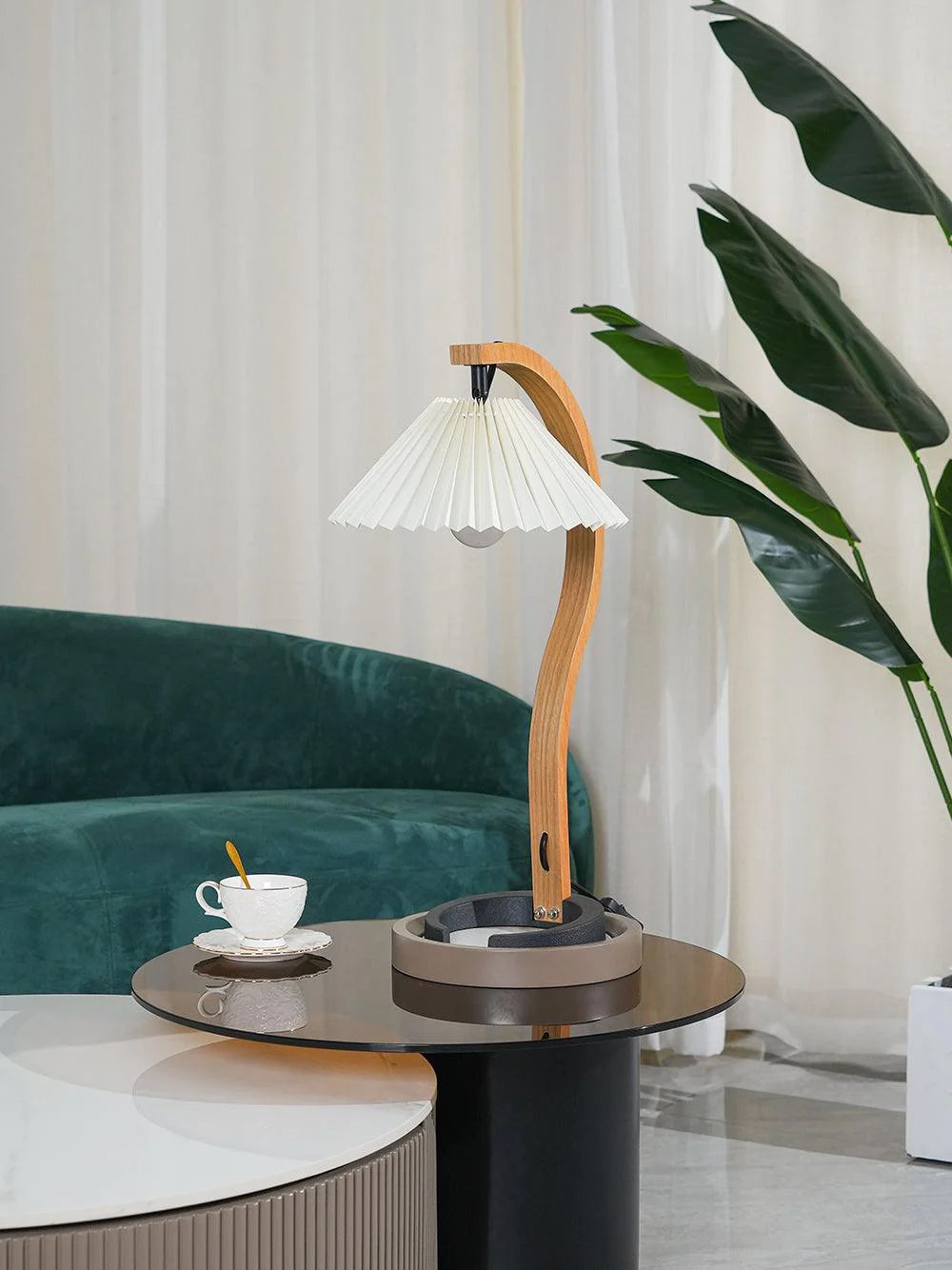 Lampe de Table en Bois Naturel - Éclairage Élégant et Ambiance Cosy