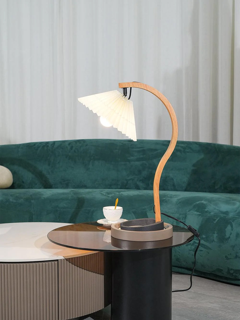 Lampe de Table en Bois Naturel - Éclairage Élégant et Ambiance Cosy