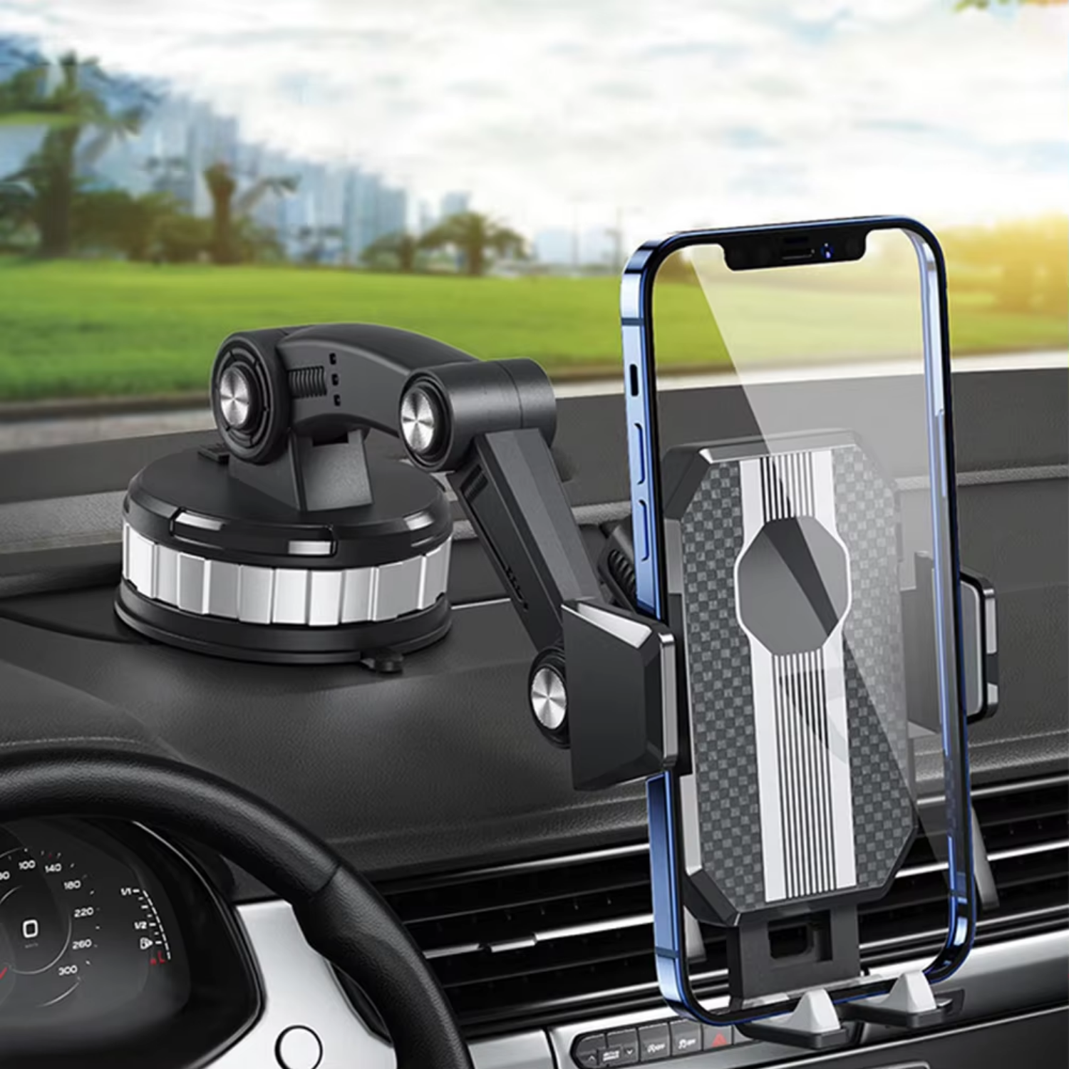 Support de Téléphone pour Voiture - Ventouse Puissante et Rotation à 360°