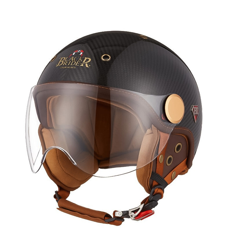 Casque de Moto en Fibre de Carbone - Léger et Confortable avec Certification CE