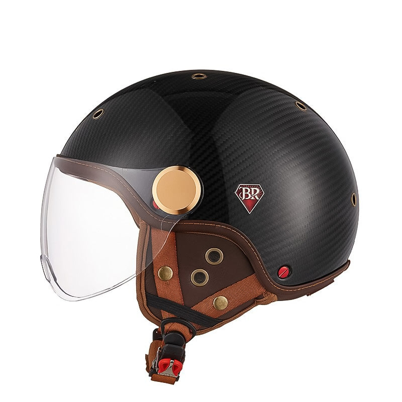 Casque de Moto en Fibre de Carbone - Léger et Confortable avec Certification CE