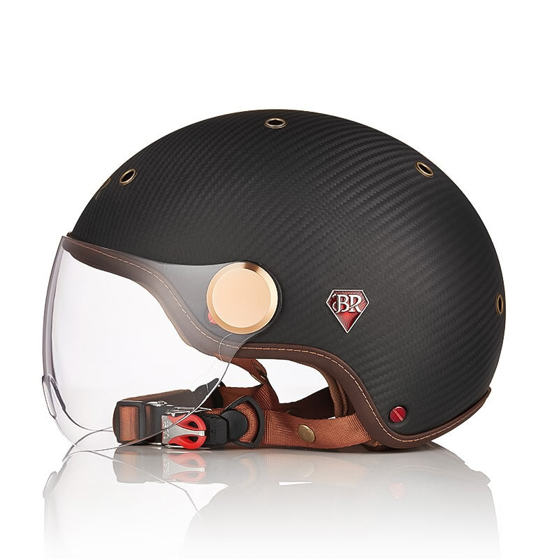 Casque de Moto en Fibre de Carbone - Léger et Confortable avec Certification CE