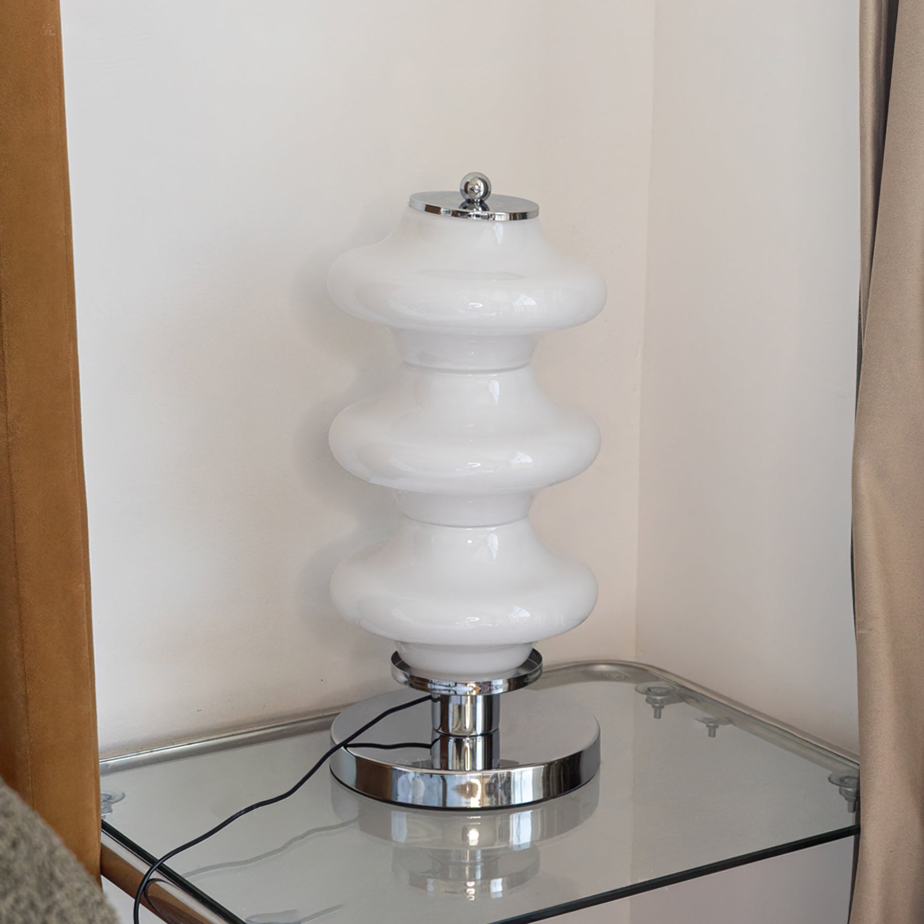 Lampe de Table Élégante en Verre - Éclairage Doux et Raffiné pour Intérieur