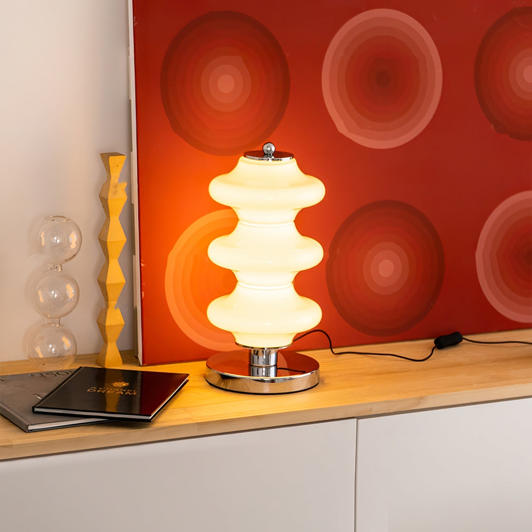 Lampe de Table Élégante en Verre - Éclairage Doux et Raffiné pour Intérieur