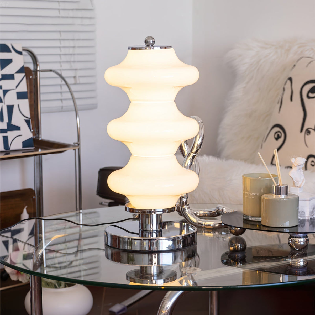 Lampe de Table Élégante en Verre - Éclairage Doux et Raffiné pour Intérieur