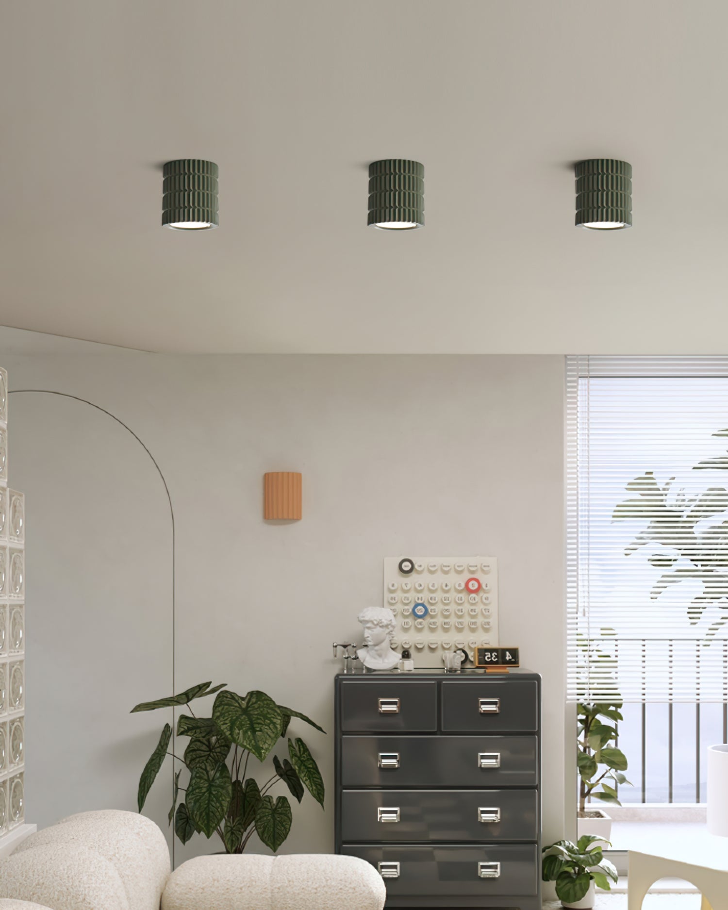 Lampe de Plafond Élégante - Design Géométrique et Lumière Douce