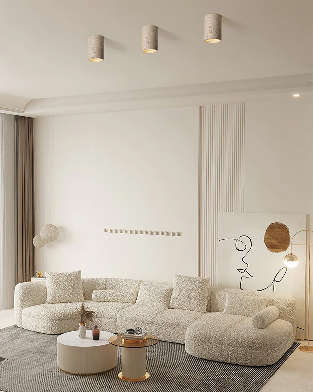 Lampe de Plafond Contemporaine - Finition Artistique et Matériaux de Qualité