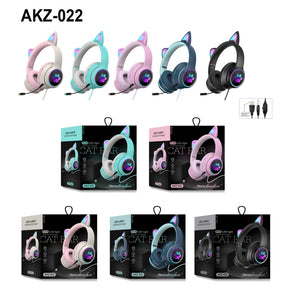 Casque Bluetooth Pliable avec Oreilles LED - 7 Modes de Lumière et Micro Rotatif