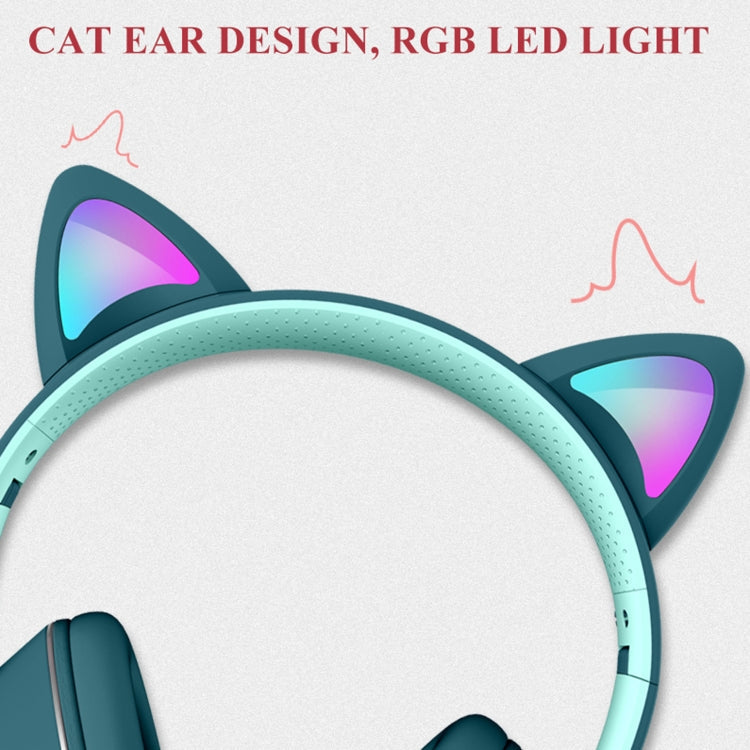 Casque Bluetooth Pliable avec Oreilles LED - 7 Modes de Lumière et Micro Rotatif