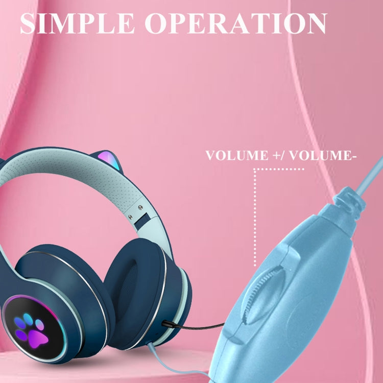 Casque Bluetooth Pliable avec Oreilles LED - 7 Modes de Lumière et Micro Rotatif