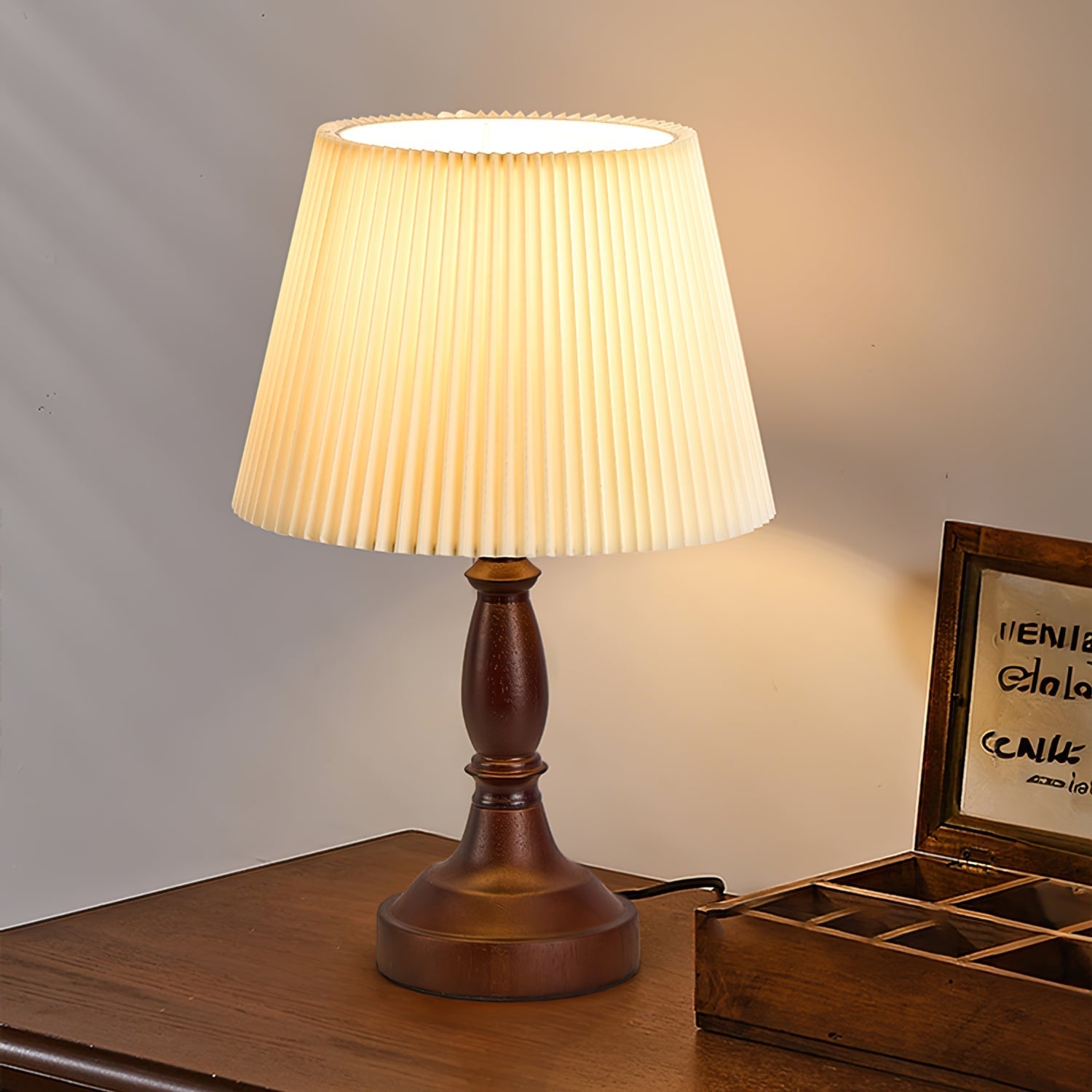 Lampe de Bureau en Bois - Éclairage Ambiant et Élégance Naturelle