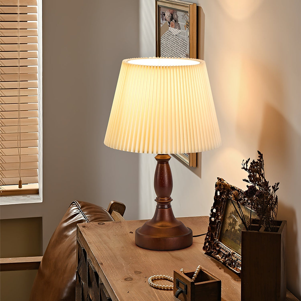 Lampe de Bureau en Bois - Éclairage Ambiant et Élégance Naturelle