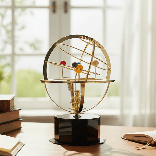 Modèle Solaire Rotatif en Laiton | Éducatif et Décoratif pour Tout Espace