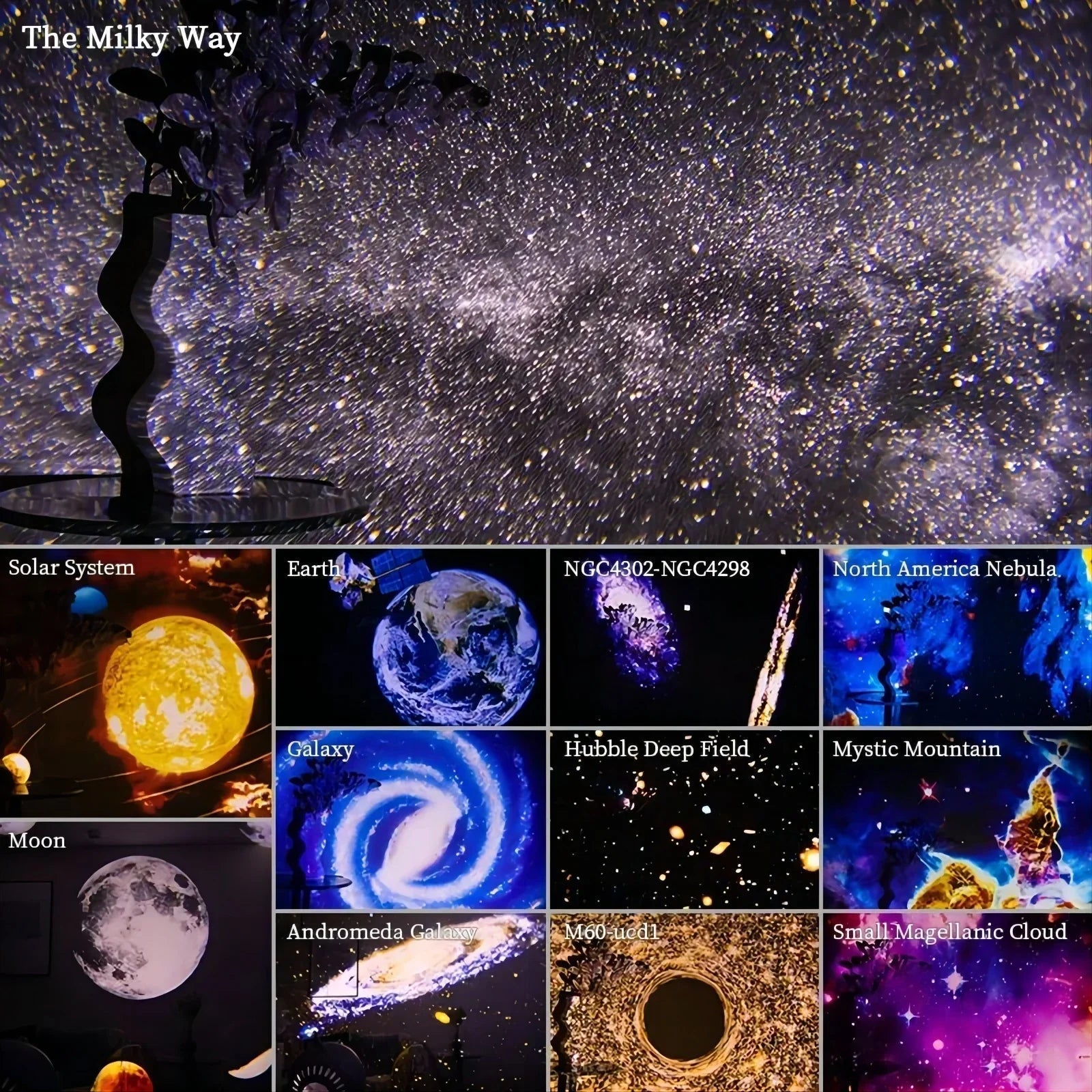 Projecteur d'étoiles 360° - Ambiance Relaxante et Inspirante