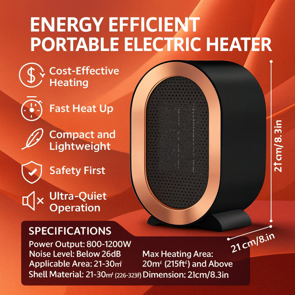 Chauffage d'appoint céramique portable - Compact et économe en énergie