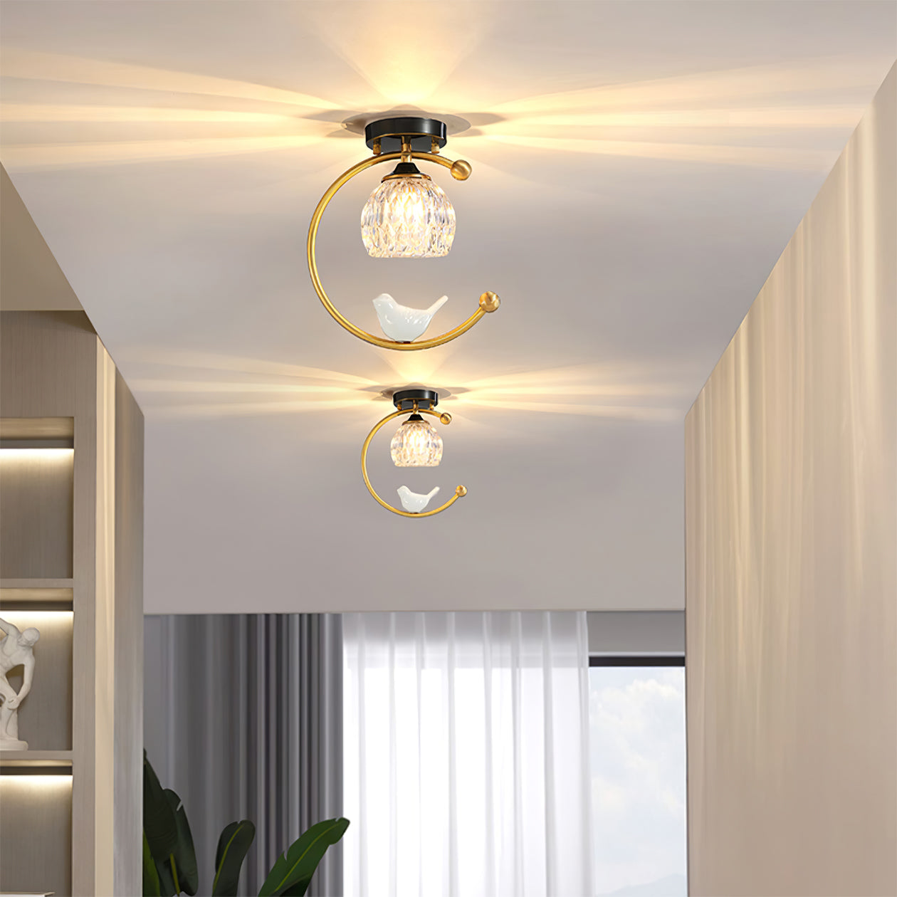 Plafonnier en Céramique et Cuivre - Élégance Naturelle pour Votre Intérieur