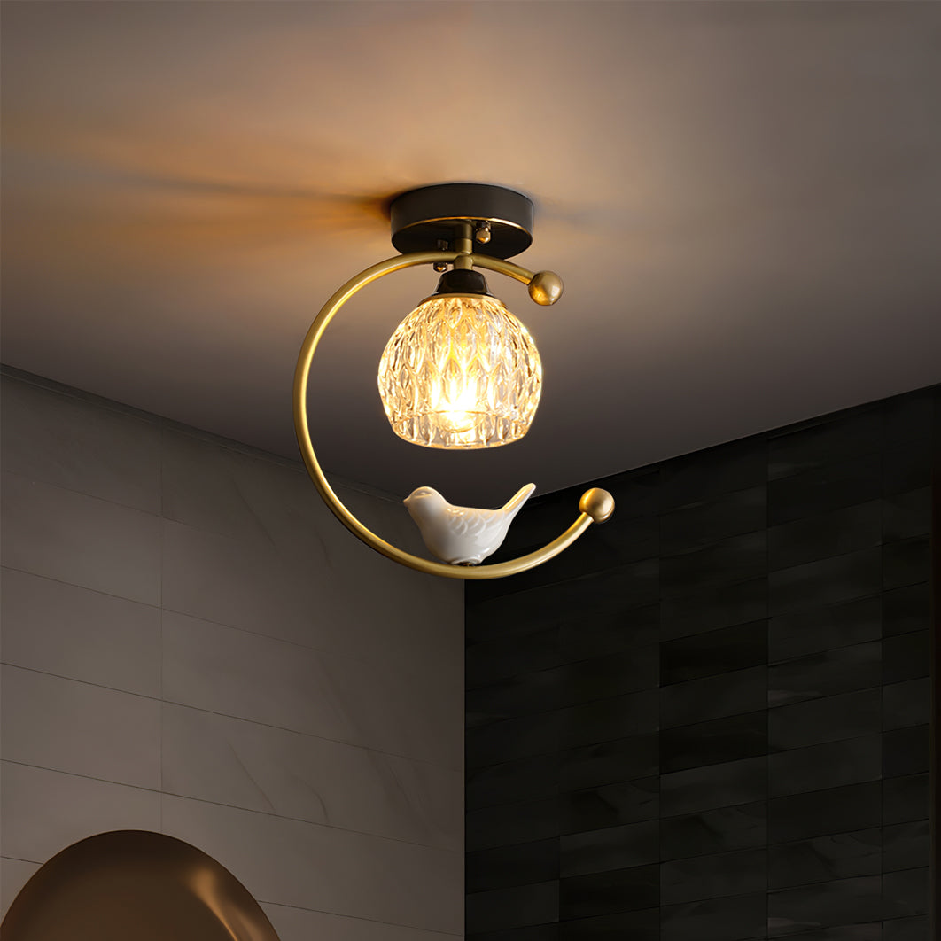 Plafonnier en Céramique et Cuivre - Élégance Naturelle pour Votre Intérieur