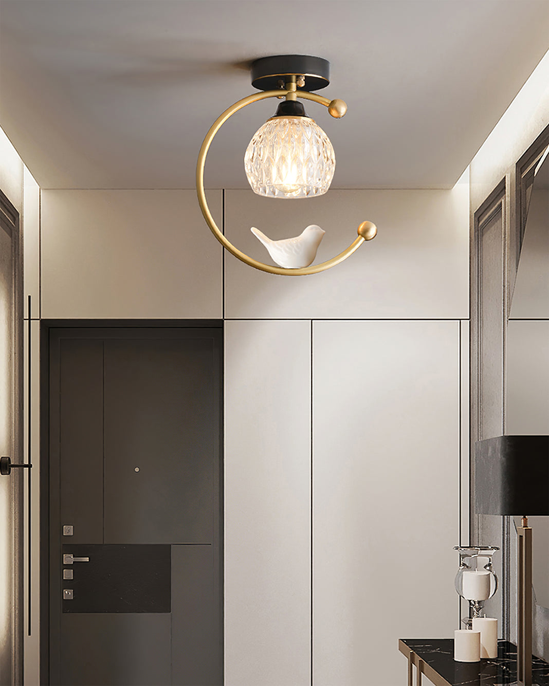 Plafonnier en Céramique et Cuivre - Élégance Naturelle pour Votre Intérieur