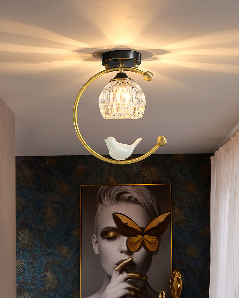 Plafonnier en Céramique et Cuivre - Élégance Naturelle pour Votre Intérieur