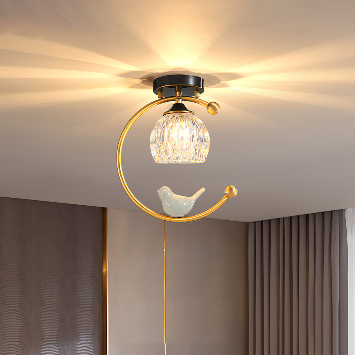 Plafonnier en Céramique et Cuivre - Élégance Naturelle pour Votre Intérieur