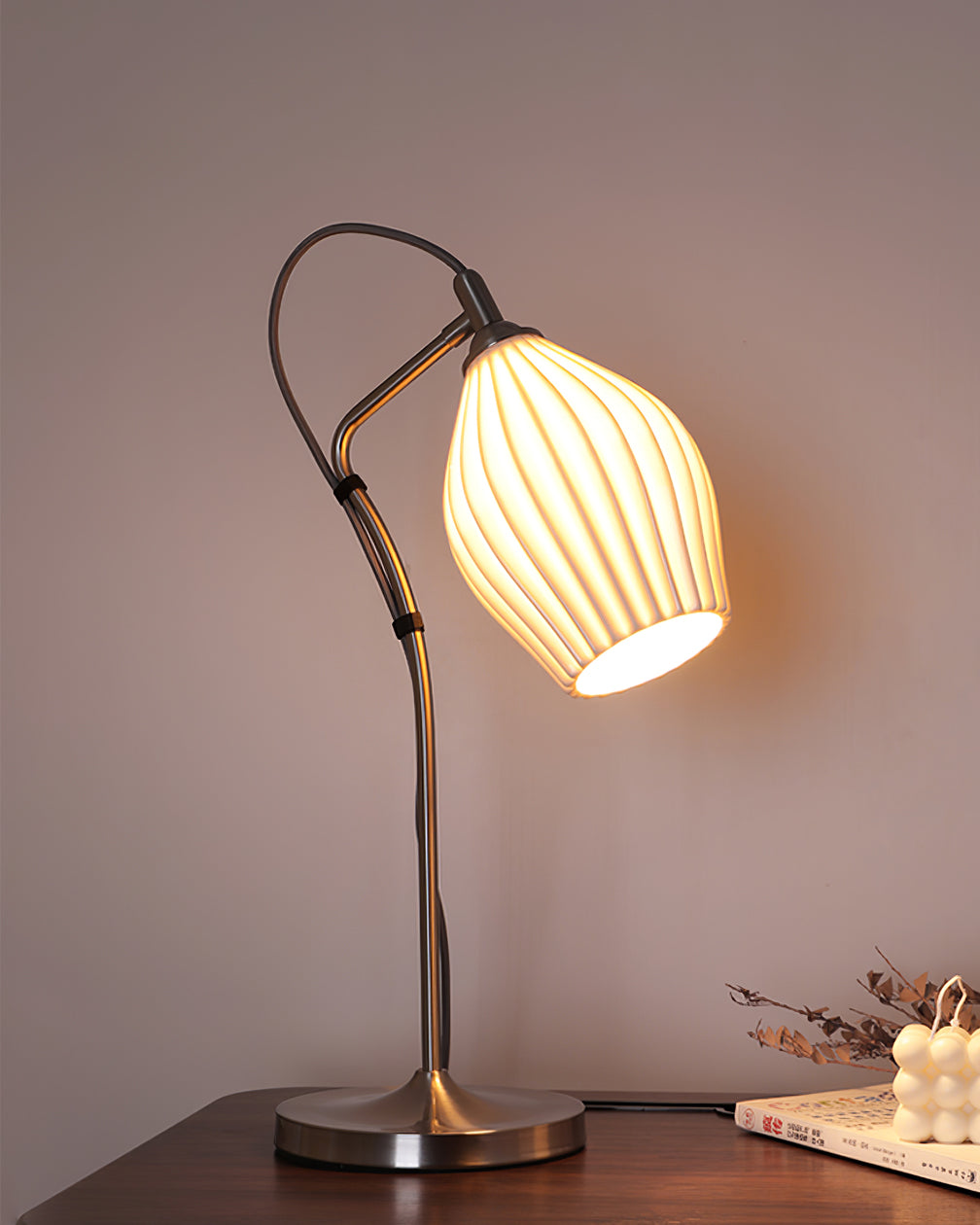 Lampe de Table en Céramique - Élégante et Sculpturale avec Texture Rainurée