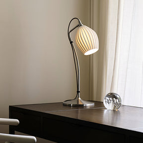 Lampe de Table en Céramique - Élégante et Sculpturale avec Texture Rainurée