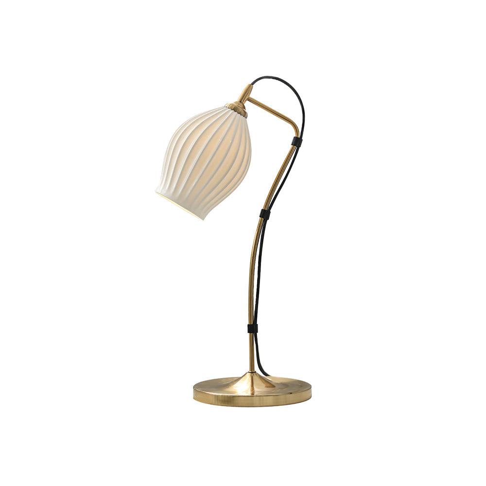 Lampe de Table en Céramique - Élégante et Sculpturale avec Texture Rainurée