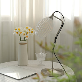 Lampe de Table en Céramique - Élégante et Sculpturale avec Texture Rainurée