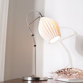 Lampe de Table en Céramique - Élégante et Sculpturale avec Texture Rainurée