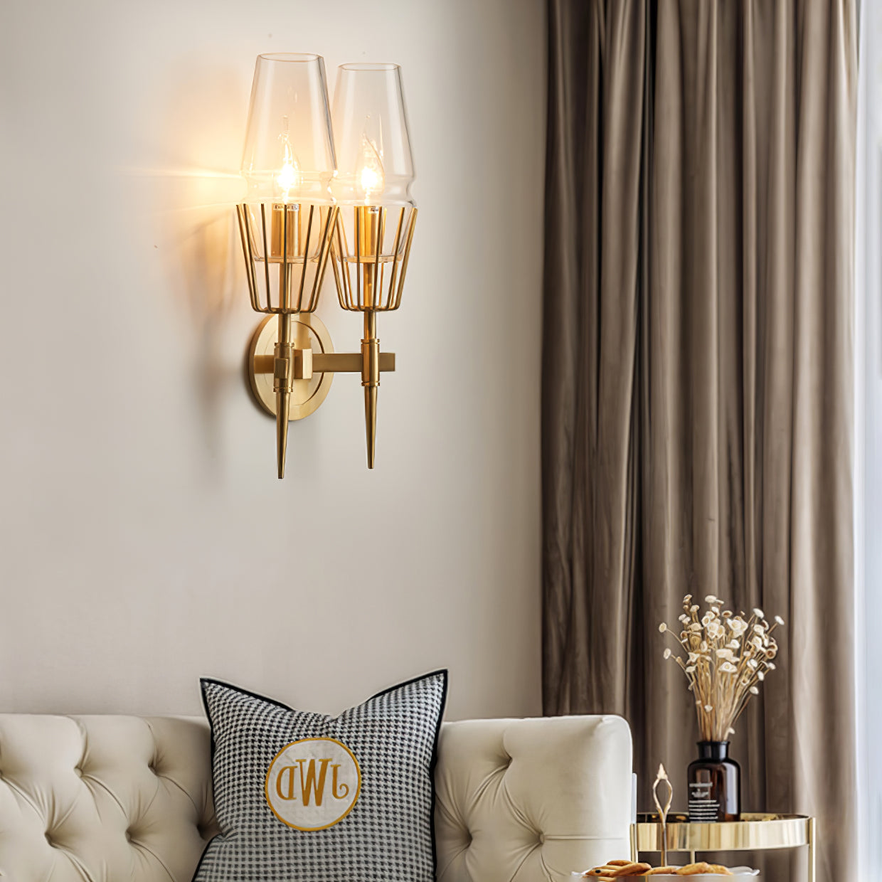 Applique Murale Noire et Dorée - Design Élégant et Durable