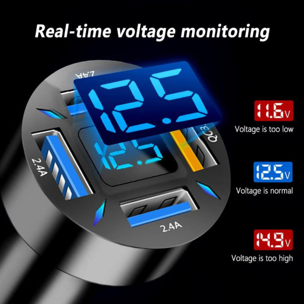 Chargeur de Voiture USB Rapide - Puissance 66W et Ports Doubles