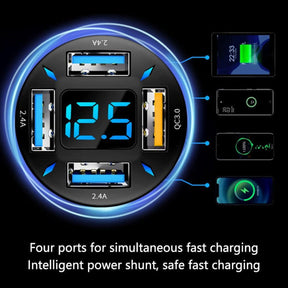 Chargeur de Voiture USB Rapide - Puissance 66W et Ports Doubles