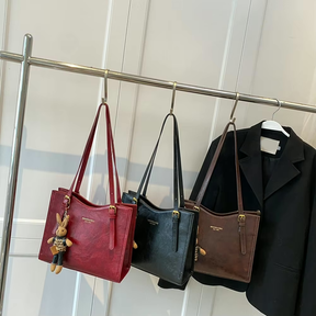 Sac fourre-tout en Cuir PU - Pendentif Lapin et Intérieur Spacieux