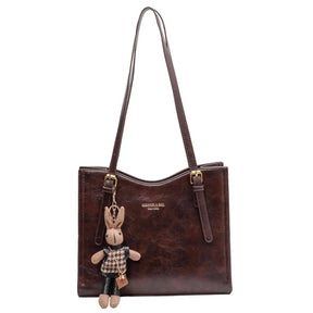 Sac fourre-tout en Cuir PU - Pendentif Lapin et Intérieur Spacieux