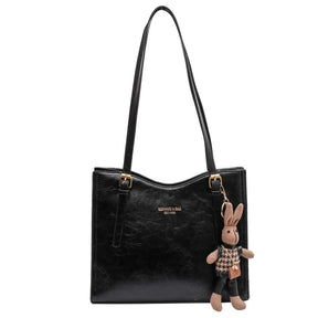 Sac fourre-tout en Cuir PU - Pendentif Lapin et Intérieur Spacieux