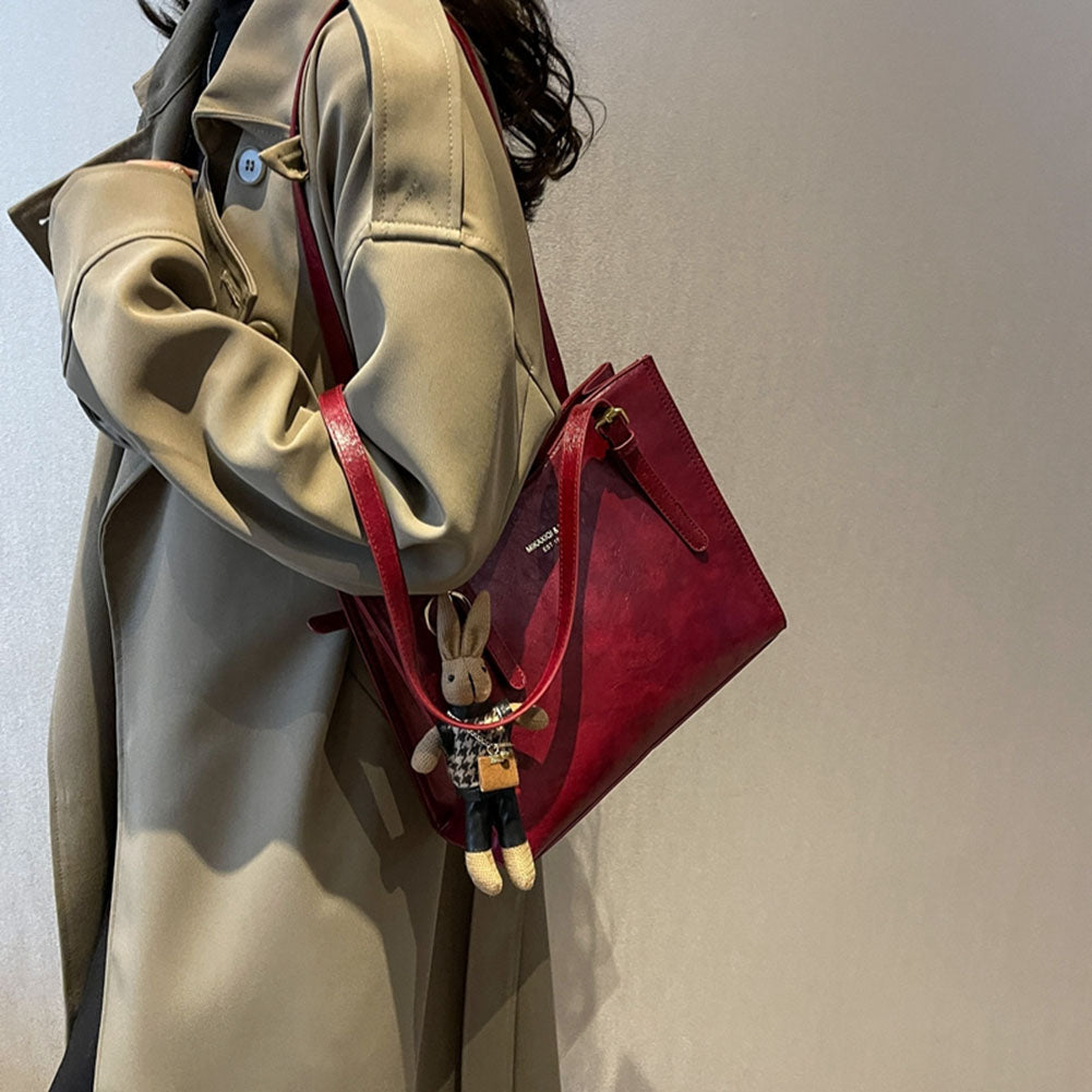 Sac fourre-tout en Cuir PU - Pendentif Lapin et Intérieur Spacieux