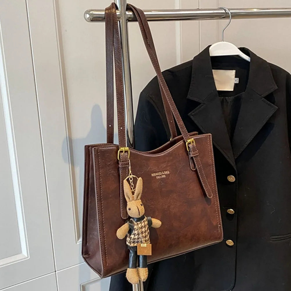 Sac fourre-tout en Cuir PU - Pendentif Lapin et Intérieur Spacieux