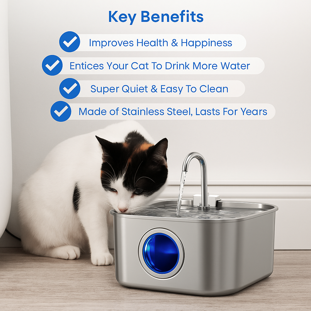 Fontaine à Eau en Acier Inoxydable - Design Élégant et Résistant aux Intempéries