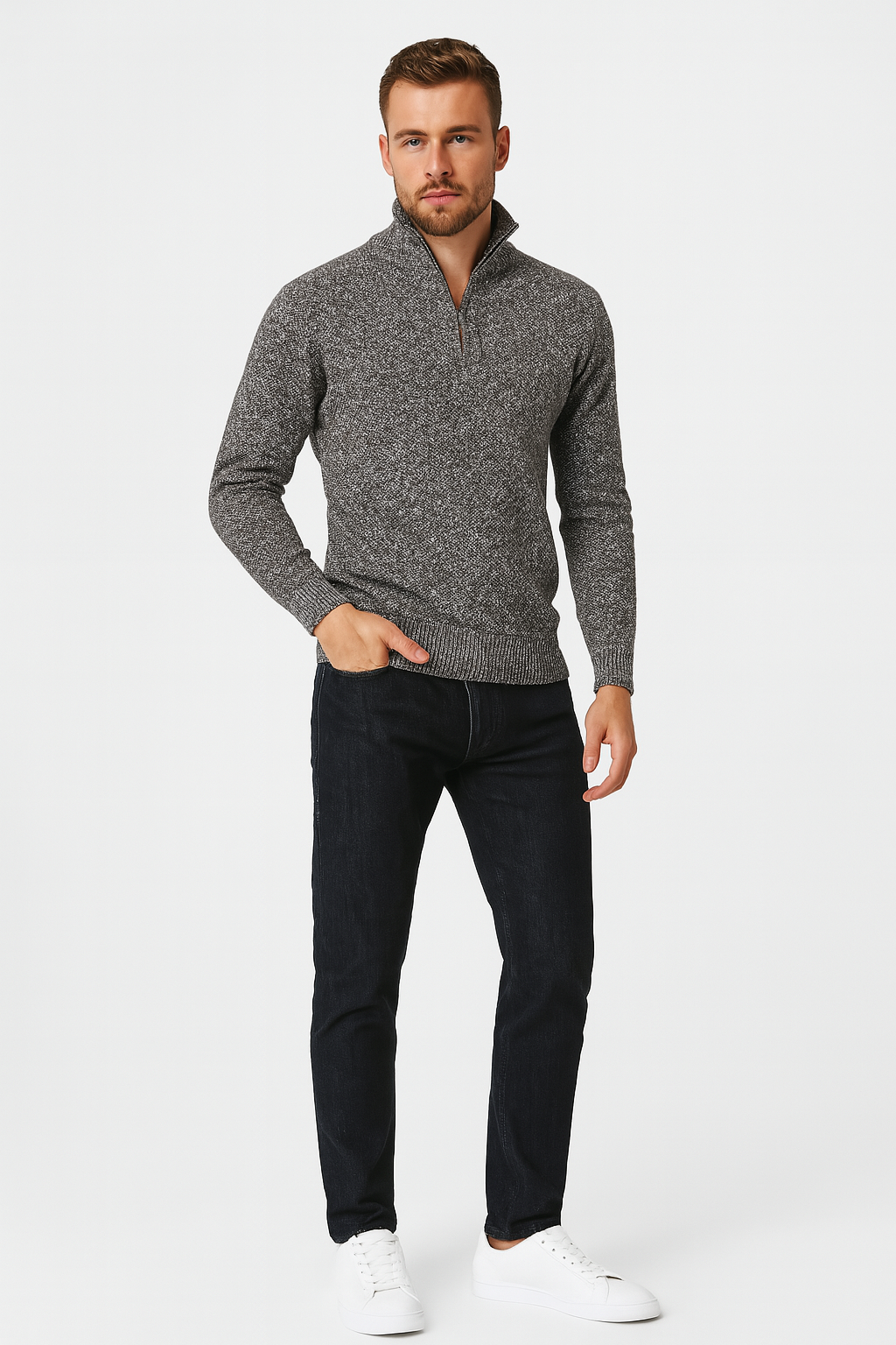 Pull à Col Zippé Décontracté - Confort et Style pour Jours Froids