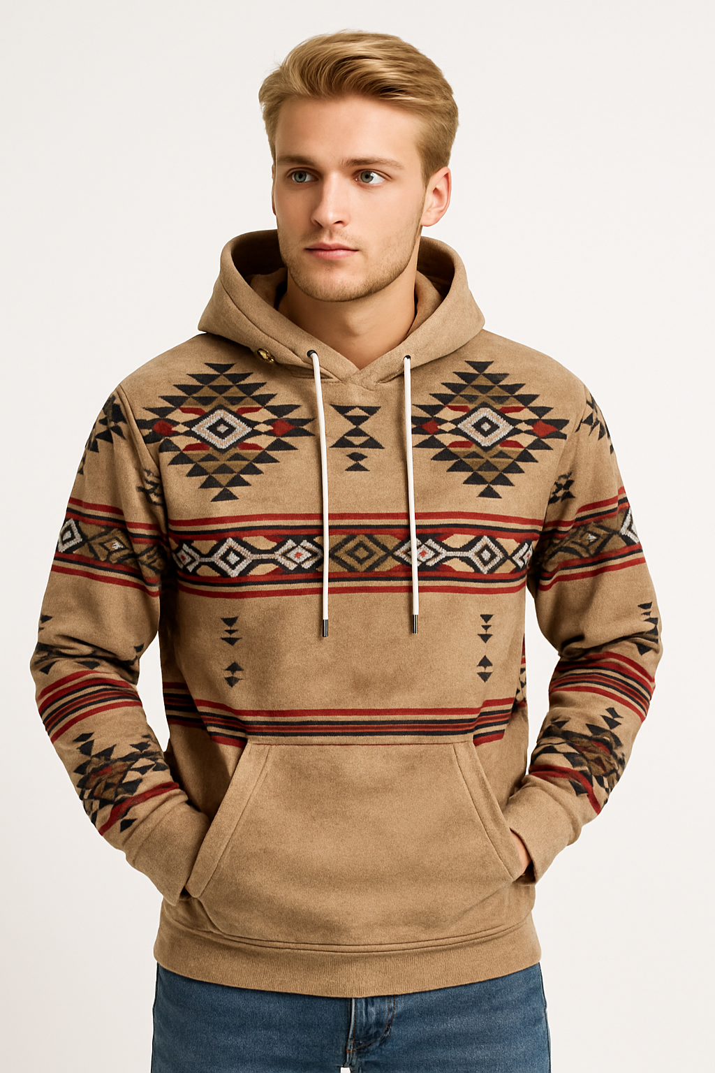 Sweat à Capuche Aztec Confortable - Style Décontracté avec Motif Saisissant