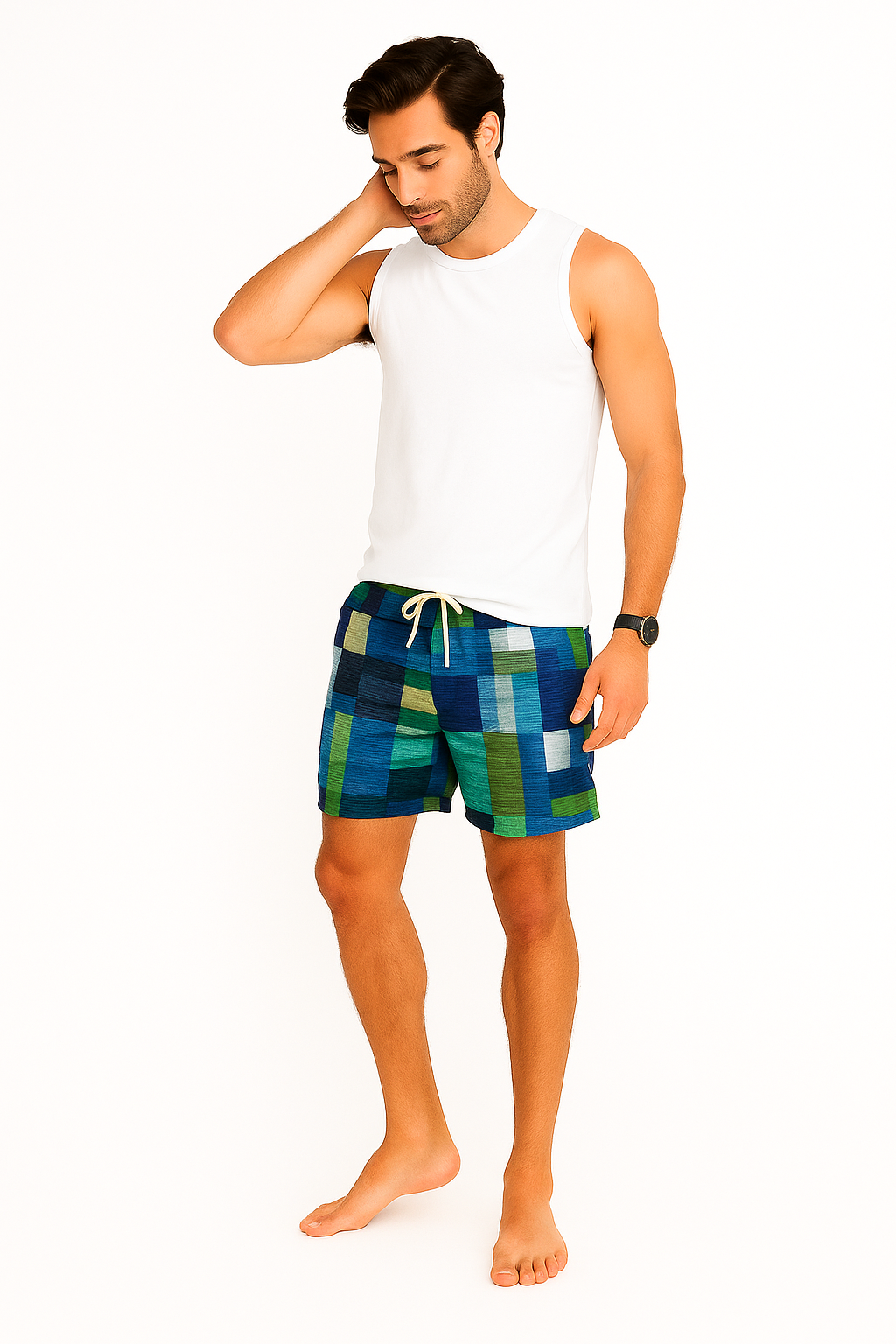 Shorts de Sport Rétro à Imprimé Hawaïen - Confort et Style Tropical pour l'Été