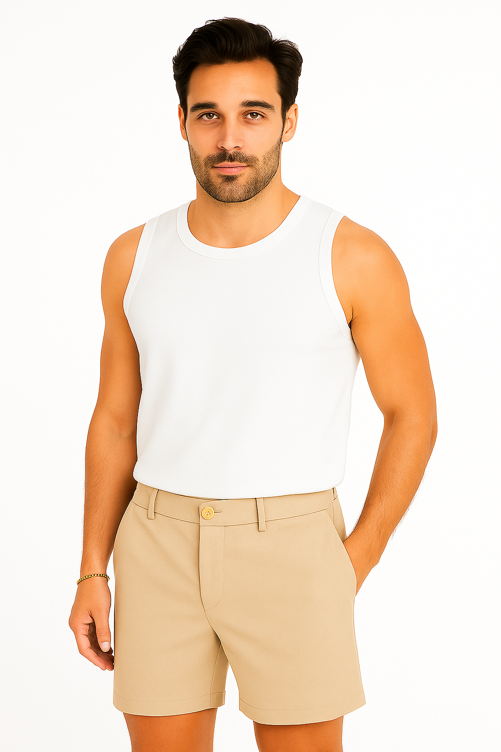 Shorts Décontractés à Jambe Droite - Taille Semi-Élastique et Confortable