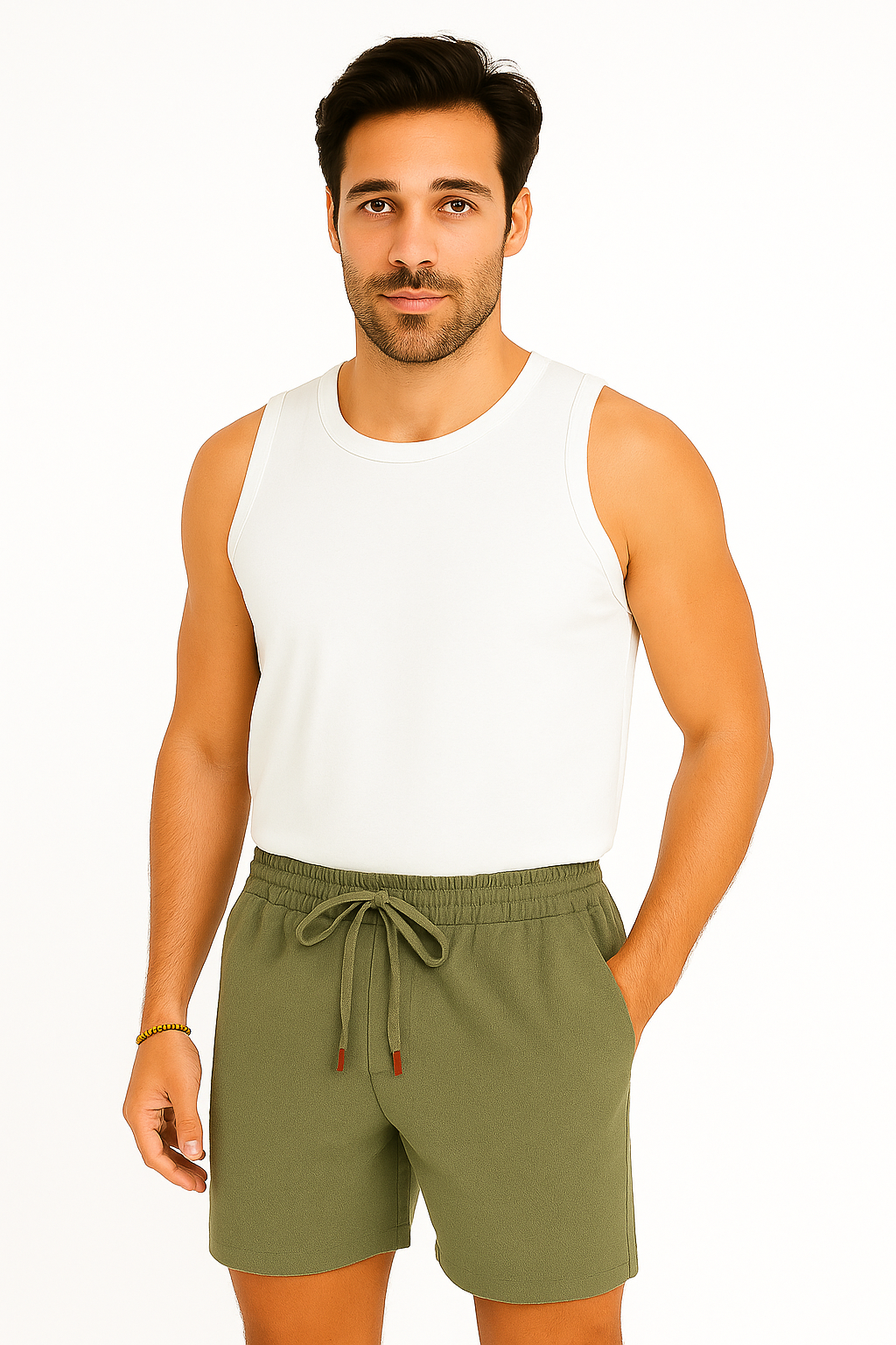Shorts d'été à Jambe Droite - Taille à Cordon Ajustable et Léger